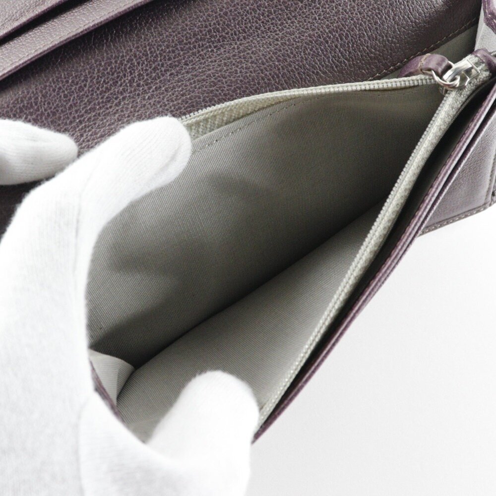 CHANEL Purple Leather Logo Wallet - Picture 7 of 10